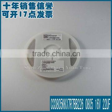 Capacitors CC0805KKX7R7BB226 0805 16V 22UF NEW