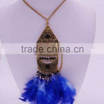 Fashion feather necklace wholesale GJ-092