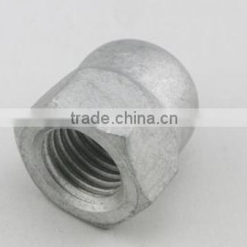 Carbon steel Hexagon domed cap nuts DIN1587 Hot dip galvanized