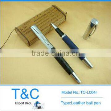 2014 leather& metal customized promotional cheap pen camera