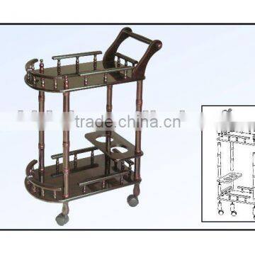 wooden serving trolley