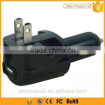 China Factory Multi-function 2 in 1 Car Charger Wall Charger