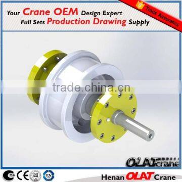 3D Design Drawing Customizable Electric Double Girder Overhead Crane Trolley Wheels On Rails Mounted