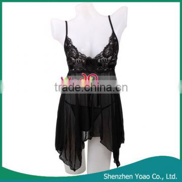 Full Sexy Photos Girls Lingerie With T-Back Black