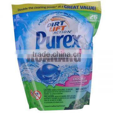 Stand up liquid detergent plastic pouch