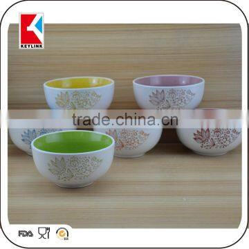 2016 new color glazed ceramic cereal soup bowl custom printed ceramic bowl