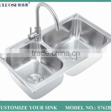 2015 modern style fast supplier satin finish fiberglass kitchen sink S762B