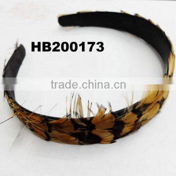 girls feather headband with fleece lining