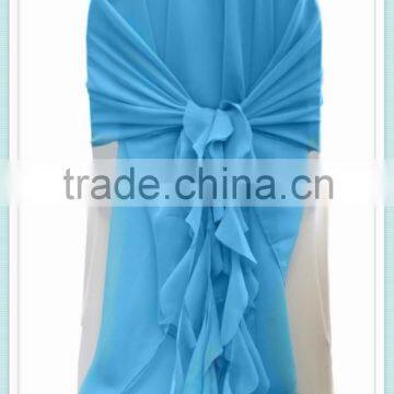 YHS#507 chiffon back cover polyester banquet wedding wholesale chair cover sash bow