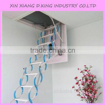 Practical hydraulic telescopic folding attic ladders,small space loft stairs