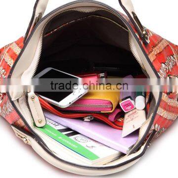 China Supplier Wholesale Vintage Printed Handbags Woman Shoulder Handbag