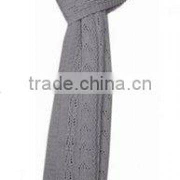 Unisex 100% acrylic plain grey Knitted Scarf