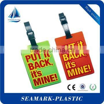 2016 cheap high quality custom made soft plastic wholesale luggage tags, luggage name tag,
