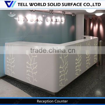 Artificial stone curved exclusive reception, office reception desk