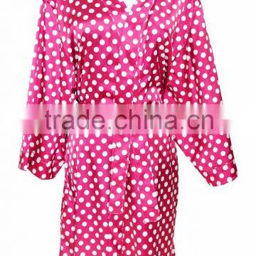 Cheap Personalized Wedding Party Short Women Floral Dot Satin Robe