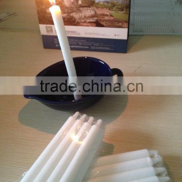 Flameless and lighting,long burning time white stick candles manufacturer