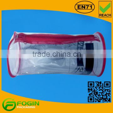 factory sale round clear pvc bag with zipper