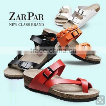 Sandals Cork Natural Cowhide Cork Slippers/Fashional beach sandal shoes 2016