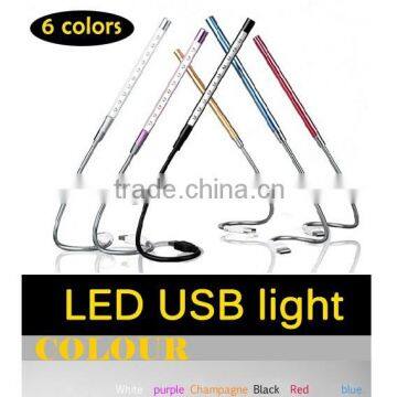 Metal USB LED light lamp 10LEDs flexible Variety of Colors for Notebook Laptop PC Computer