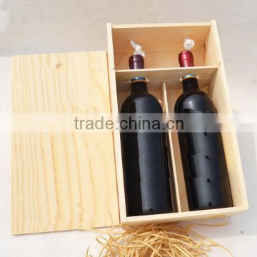 2 bottle cheap pine wooden wine box