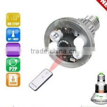New design P2P HD WIFI bulb camera,960P ip camera Support Onvif, Motion detection, SD Card, Audio,E-mail alarm