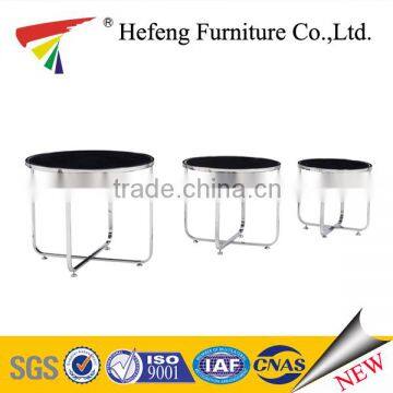 Chrome Frame With Glass Top Nesting Table photo-2