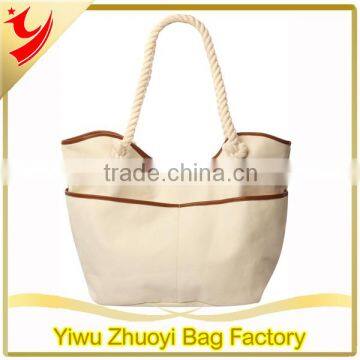 High Quality Rope Handle Sturdy Cotton Canvas Fabric Tote Shopping Bags