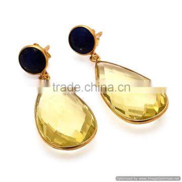 Designer Earring, Sterling Silver Lemon Topaz Earring Jewelry Beautiful Design Lemon Topaz