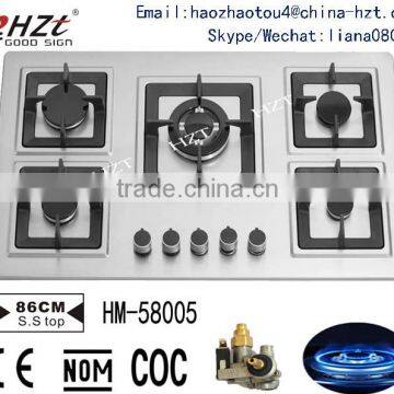 Hot Selling Kitchen white hotpoint 5 burner gas hob