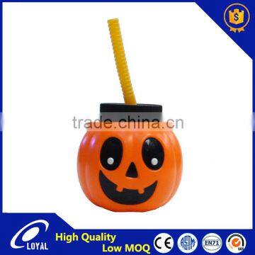 Halloween Pumpkin Candy Pails Halloween Plastic Funny Pumpkin Buckets Candy Jar Beverage Cans For Drink or Decoration