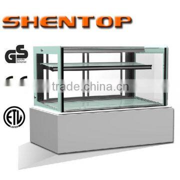 Shentop STPA-M12V rectangular glass refrigerated bakery case two layers marble vertical showcase cake refrigerator