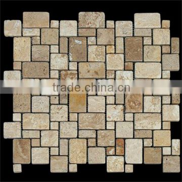 Chinese popular beige travertine mosaic