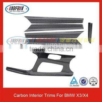 For BMW X Series cabon fiber interior trims X3 X4 Interior Dash Kit