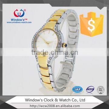 Fashion Gold plated color Brass Stainless Steel Women Watches