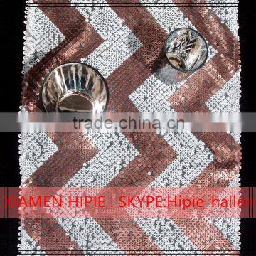 Banquet Polyester Champagne Sequins Table Runner Table Cloth photo-2