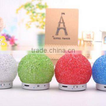 Mobile phone transparent crystal speaker Snowball wireless bluetooth audio mini powered subwoofer for birthday exquisite gift