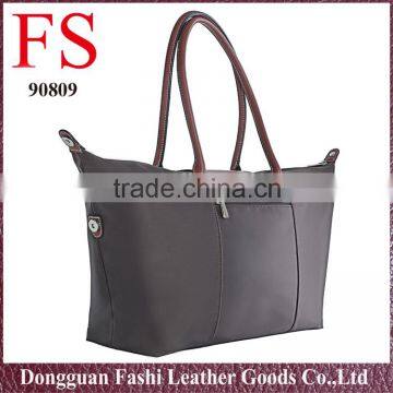 China Supplier Nylon Waterproof Ladies Travel Handbag With Leather Handbag Shopping