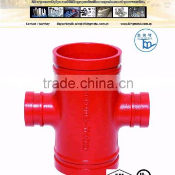 Ductile Iron Pipe coupling ,4"*1"--6"*3" grooved Reducing cross