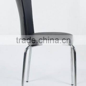 Super Cheap Wholesale Black Restraunt Stacking Dining Tube Plastic Chair With Cushion PM124 photo-3