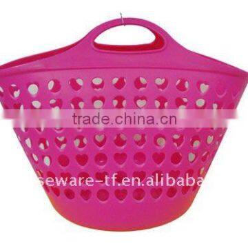 With hand plastic laundry basket