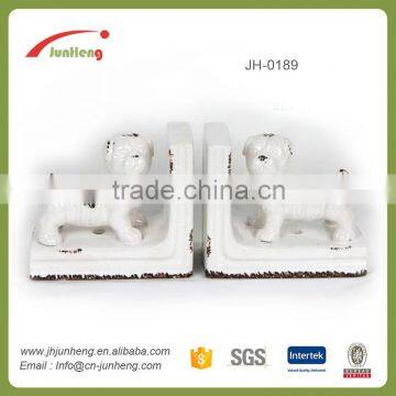 bookends glazed ceramic resin dog figurines, small animal ceramic figurines wholesale for study furniture