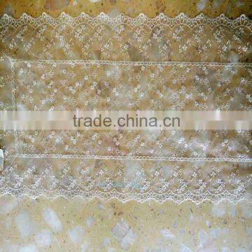 Charming flower lace high quanlity 100% polyester embroidery lace fabric for tablecloth