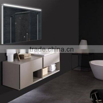 Apartment bathroom illuminated furniture mirrors