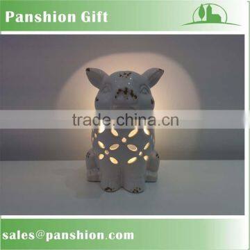 Lighting ceramic pig decoration