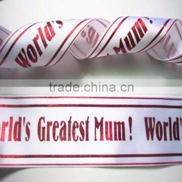 Wholesale Printed polyester satin Ribbon character custom made logo grosgrain ribbon