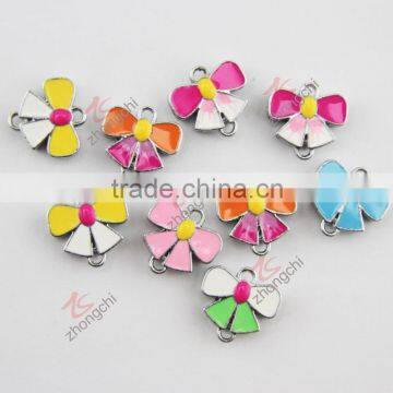 8MM enamel colorful slider bow charm for DIY decoration (JP08)