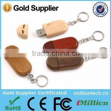 2016 New Products 8GB Wood USB Stick with Keychain