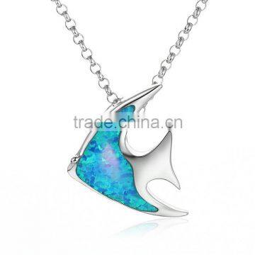 Pendant Design Jewelry Ocean Fish Opal Silver Custom Pendant Necklace SPI012W