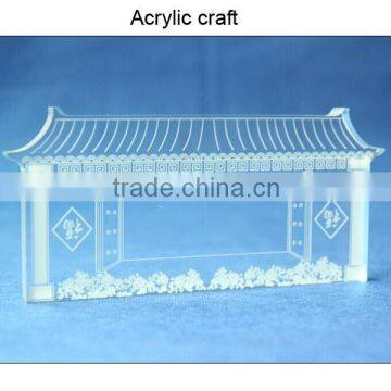 Chinese style engraved clear acrylic craft for promotion gift wholesale