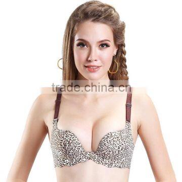 dark brown leopard newest cup shape underwear lady bra